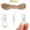 image:imageMr Pen Mini Wooden Clothes Pins for Photo 1 Inch 150 Pack  Small Clothespins with 10 Meter Jute Twine for Labeling Plants Gift Tags Tiny Crafts Photo Display DecorationWhite