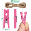 image:imageMr Pen Mini Wooden Clothes Pins for Photo 1 Inch 150 Pack  Small Clothespins with 10 Meter Jute Twine for Labeling Plants Gift Tags Tiny Crafts Photo Display DecorationPink