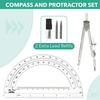 image:imageMr Pen Compass and Protractor Set Metal Math Compass with Refills 6 Inch Protractor Plastic Drawing Tool Student Geometry Math Set for Students School Art Drafting