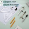 image:imageMr Pen Geometry Set 13 pcs 3 Metal Compasses Protractor 6 Ruler  45 amp 3060 Set Squares Pencils Lead Refills Sharpener amp Eraser for Math Drafting amp Classroom UseBlack
