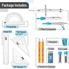 image:imageMr Pen Geometry Set 13 pcs 3 Metal Compasses Protractor 6 Ruler  45 amp 3060 Set Squares Pencils Lead Refills Sharpener amp Eraser for Math Drafting amp Classroom UseBlue