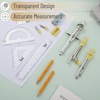 image:imageMr Pen Geometry Set 13 pcs 3 Metal Compasses Protractor 6 Ruler  45 amp 3060 Set Squares Pencils Lead Refills Sharpener amp Eraser for Math Drafting amp Classroom UseYellow