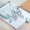 image:imageMr Pen Geometry Set 13 pcs 3 Metal Compasses Protractor 6 Ruler  45 amp 3060 Set Squares Pencils Lead Refills Sharpener amp Eraser for Math Drafting amp Classroom UseGreen