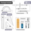 image:imageMr Pen Geometry Set 13 pcs 3 Metal Compasses Protractor 6 Ruler  45 amp 3060 Set Squares Pencils Lead Refills Sharpener amp Eraser for Math Drafting amp Classroom UseGrey