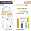 image:imageMr Pen Geometry Set 13 pcs 3 Metal Compasses Protractor 6 Ruler  45 amp 3060 Set Squares Pencils Lead Refills Sharpener amp Eraser for Math Drafting amp Classroom UseYellow