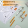 image:imageMr Pen Geometry Set 13 pcs 3 Metal Compasses Protractor 6 Ruler  45 amp 3060 Set Squares Pencils Lead Refills Sharpener amp Eraser for Math Drafting amp Classroom UseOrange