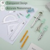 image:imageMr Pen Geometry Set 13 pcs 3 Metal Compasses Protractor 6 Ruler  45 amp 3060 Set Squares Pencils Lead Refills Sharpener amp Eraser for Math Drafting amp Classroom UseMint Green
