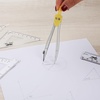image:imageMr Pen Geometry Set 13 pcs 3 Metal Compasses Protractor 6 Ruler  45 amp 3060 Set Squares Pencils Lead Refills Sharpener amp Eraser for Math Drafting amp Classroom UseYellow