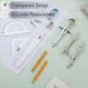 image:imageMr Pen Geometry Set 13 pcs 3 Metal Compasses Protractor 6 Ruler  45 amp 3060 Set Squares Pencils Lead Refills Sharpener amp Eraser for Math Drafting amp Classroom UseGrey