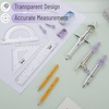 image:imageMr Pen Geometry Set 13 pcs 3 Metal Compasses Protractor 6 Ruler  45 amp 3060 Set Squares Pencils Lead Refills Sharpener amp Eraser for Math Drafting amp Classroom UsePurple
