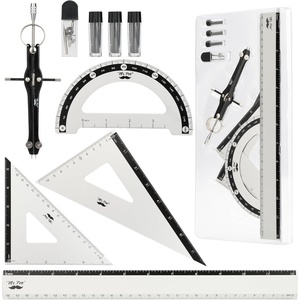 image:imageMr Pen Metal Geometry Set 9 pcs Compass 6 Protractor 12 Ruler  45 amp 3060 Set Squares Lead Refills Metal Drafting Tools for Technical Drawing Math Engineering amp Architecture