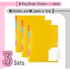 image:imageMr Pen 3 Ring Binder Dividers with Tabs 2 Sets 6 PackSet Letter Size  12 Pack Spring Colors Plastic 6 Tab Dividers for 3 Ring Binder with 12 pcs LabelsBright