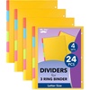 image:imageMr Pen 3 Ring Binder Dividers with Tabs 2 Sets 6 PackSet Letter Size  12 Pack Spring Colors Plastic 6 Tab Dividers for 3 Ring Binder with 12 pcs LabelsBright
