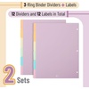 image:imageMr Pen 3 Ring Binder Dividers with Tabs 2 Sets 6 PackSet Letter Size  12 Pack Spring Colors Plastic 6 Tab Dividers for 3 Ring Binder with 12 pcs LabelsPastel