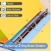 image:imageMr Pen 3 Ring Binder Dividers with Tabs 2 Sets 6 PackSet Letter Size  12 Pack Spring Colors Plastic 6 Tab Dividers for 3 Ring Binder with 12 pcs LabelsBright
