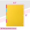 image:imageMr Pen 3 Ring Binder Dividers with Tabs 2 Sets 6 PackSet Letter Size  12 Pack Spring Colors Plastic 6 Tab Dividers for 3 Ring Binder with 12 pcs LabelsBright
