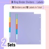 image:imageMr Pen 3 Ring Binder Dividers with Tabs 2 Sets 6 PackSet Letter Size  12 Pack Spring Colors Plastic 6 Tab Dividers for 3 Ring Binder with 12 pcs LabelsWinter