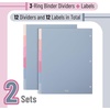 image:imageMr Pen 3 Ring Binder Dividers with Tabs 2 Sets 6 PackSet Letter Size  12 Pack Spring Colors Plastic 6 Tab Dividers for 3 Ring Binder with 12 pcs LabelsMisty