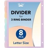 image:imageMr Pen Large Write amp Erase Tabs Dividers for 3 Ring Binder 9x11 8 pcs Aesthetic Pastels Binder Divider Durable Plastic Dividers for 3 Ring Binder for Student Office School Supplies