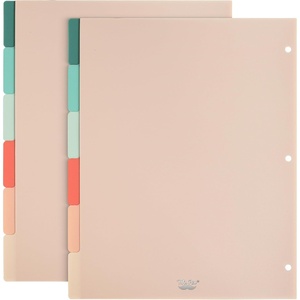 image:imageMr Pen 3 Ring Binder Dividers with Tabs 2 Sets 6 PackSet Letter Size  12 Pack Spring Colors Plastic 6 Tab Dividers for 3 Ring Binder with 12 pcs LabelsSpring