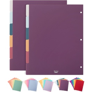 image:imageMr Pen 3 Ring Binder Dividers with Tabs 2 Sets 6 PackSet Letter Size  12 Pack Spring Colors Plastic 6 Tab Dividers for 3 Ring Binder with 12 pcs LabelsRetro