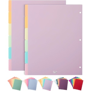 image:imageMr Pen 3 Ring Binder Dividers with Tabs 2 Sets 6 PackSet Letter Size  12 Pack Spring Colors Plastic 6 Tab Dividers for 3 Ring Binder with 12 pcs LabelsPastel