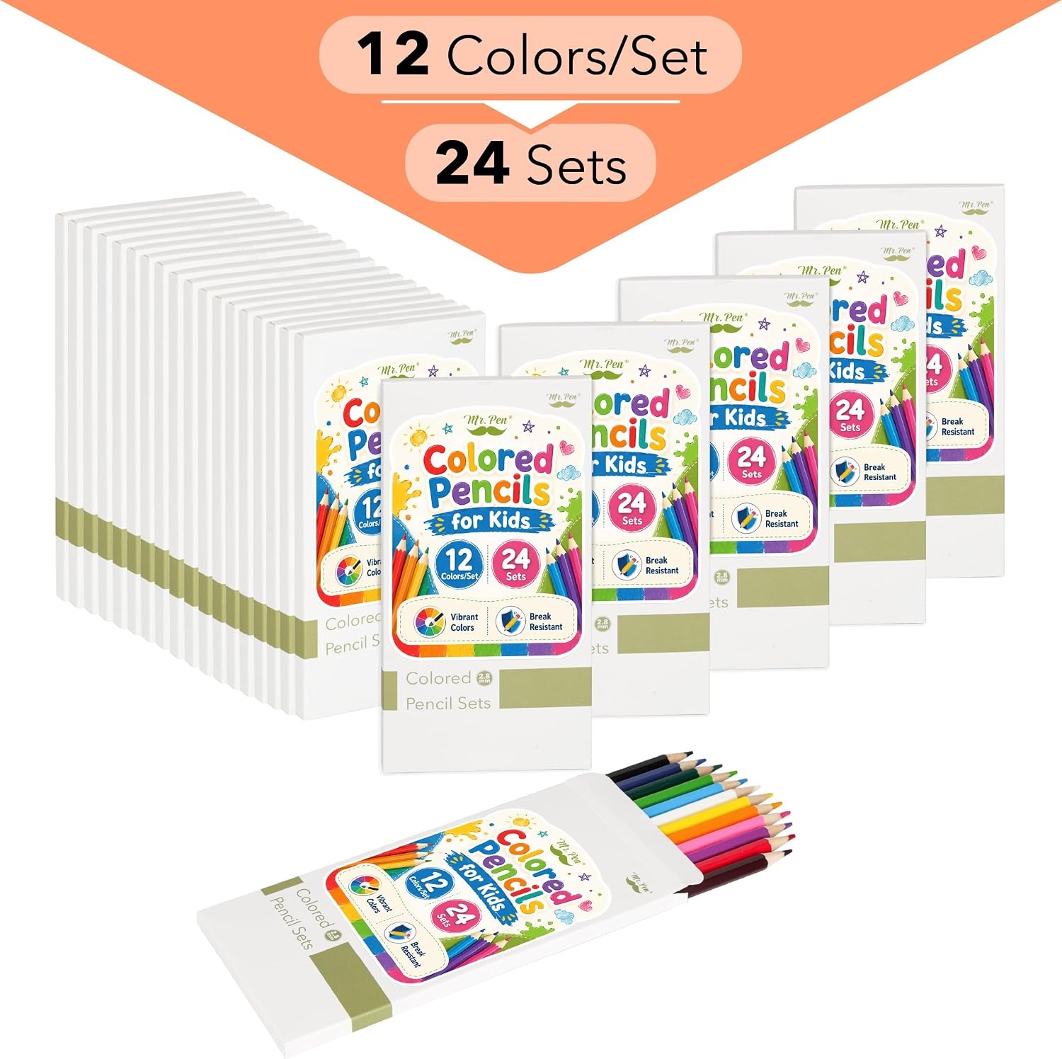 image:imageMr Pen Bulk Colored Pencils for Kids 12 ColorsSet 36 Sets Soft Core  PreSharpened Color Pencils Bulk for Adult Coloring Book Drawing Sketching Classroom Prizes Kids Party Favors24 Sets