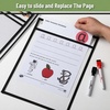 image:imageMr Pen Reusable Dry Erase Pocket Sleeves 10 x 14 12 Pack Black  Clear Plastic Sheet Protectors Teacher School Classroom SuppliesBlack