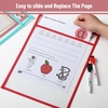 image:imageMr Pen Reusable Dry Erase Pocket Sleeves 10 x 14 12 Pack Black  Clear Plastic Sheet Protectors Teacher School Classroom SuppliesCoral