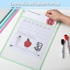 image:imageMr Pen Reusable Dry Erase Pocket Sleeves 10 x 14 12 Pack Black  Clear Plastic Sheet Protectors Teacher School Classroom SuppliesMint Melody