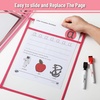 image:imageMr Pen Reusable Dry Erase Pocket Sleeves 10 x 14 12 Pack Black  Clear Plastic Sheet Protectors Teacher School Classroom SuppliesPink Shades
