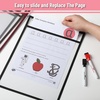 image:imageMr Pen Reusable Dry Erase Pocket Sleeves 10 x 14 12 Pack Black  Clear Plastic Sheet Protectors Teacher School Classroom SuppliesSleek Dark