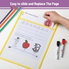 image:imageMr Pen Reusable Dry Erase Pocket Sleeves 10 x 14 12 Pack Black  Clear Plastic Sheet Protectors Teacher School Classroom SuppliesVintage