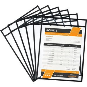 image:imageMr Pen Reusable Dry Erase Pocket Sleeves 10 x 14 12 Pack Black  Clear Plastic Sheet Protectors Teacher School Classroom SuppliesBlack