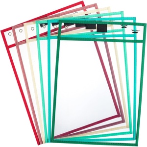 image:imageMr Pen Reusable Dry Erase Pocket Sleeves 10 x 14 12 Pack Black  Clear Plastic Sheet Protectors Teacher School Classroom SuppliesCoral