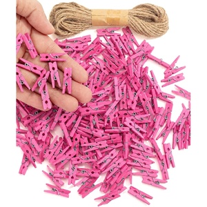 image:imageMr Pen Bulk Large Wooden Clothes Pins 29 Inch 100 PackPink