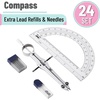 image:imageMr Pen Bulk Compass and Protractor Set 24 Set Metal Math Compass24 Sets