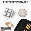 image:imageMr Pen Handheld Metal Pencil Sharpener 8 PackSteel