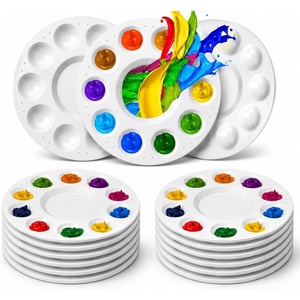 image:imageMr Pen Bulk Round Paint Tray Palettes 60 Pack White Plastic Palettes12 Pack