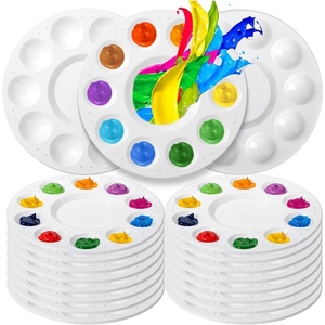 image:imageMr Pen Bulk Round Paint Tray Palettes 60 Pack White Plastic Palettes16 Pack